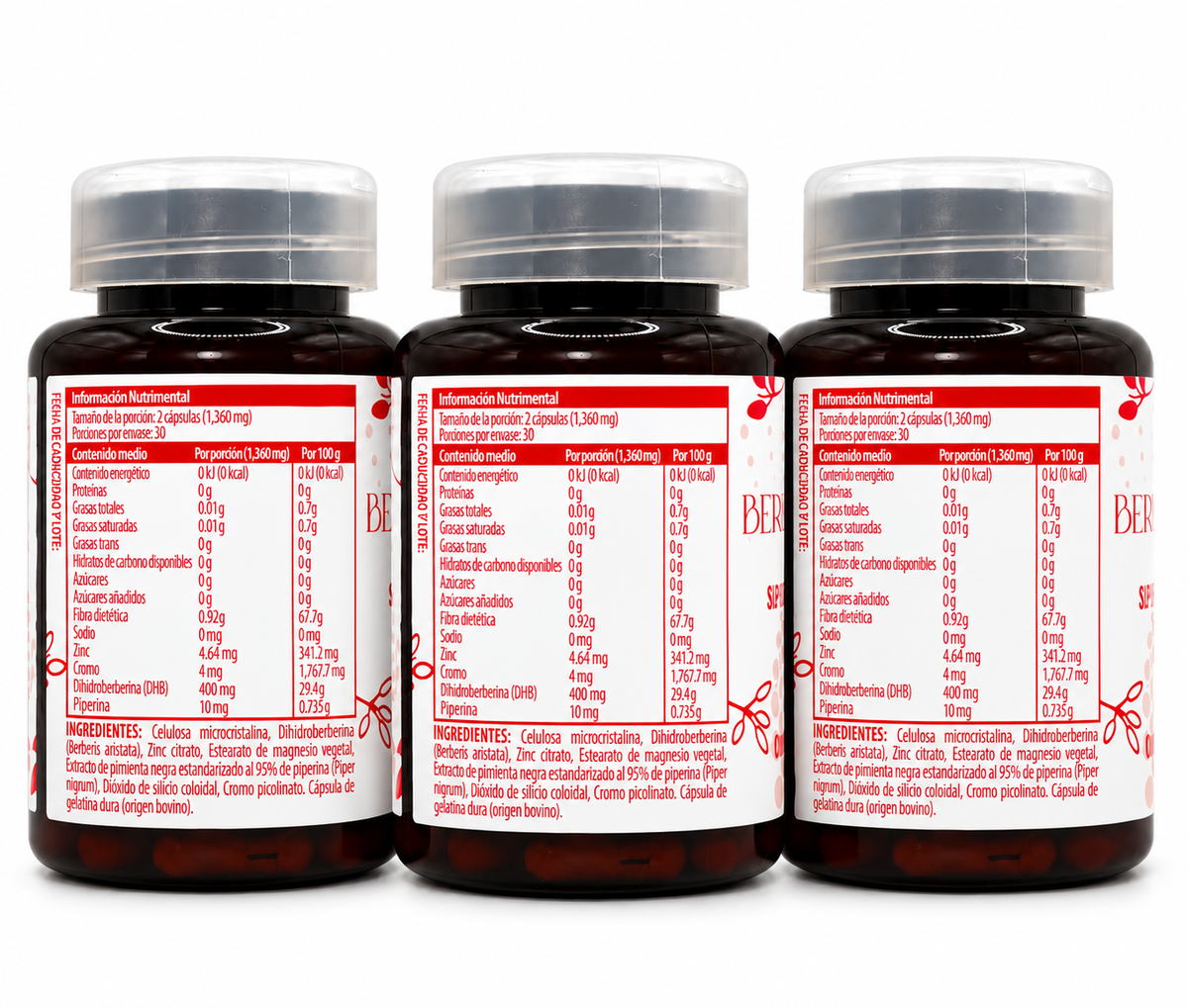 BERBERINA 97% 3 PACK | CONTROL DE PESO Y METABOLISMO ACTIVO