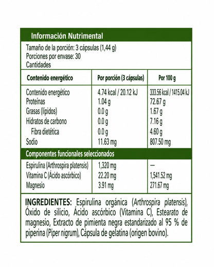 UTEA ESPIRALUX | ALGA ESPIRULINA